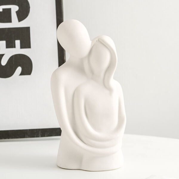 T1 white A ceramic decoration with black couple shape